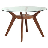 Flynn - 5 Piece Glass Top Dining Table Sets And Chairs - Brown