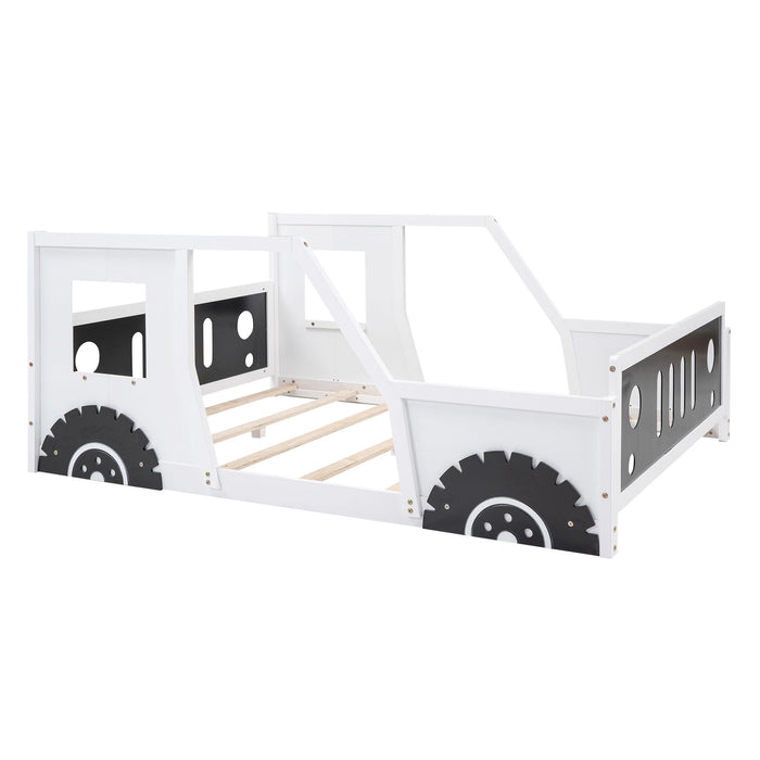 Classic Car Shaped Platform Bed With Wheels
