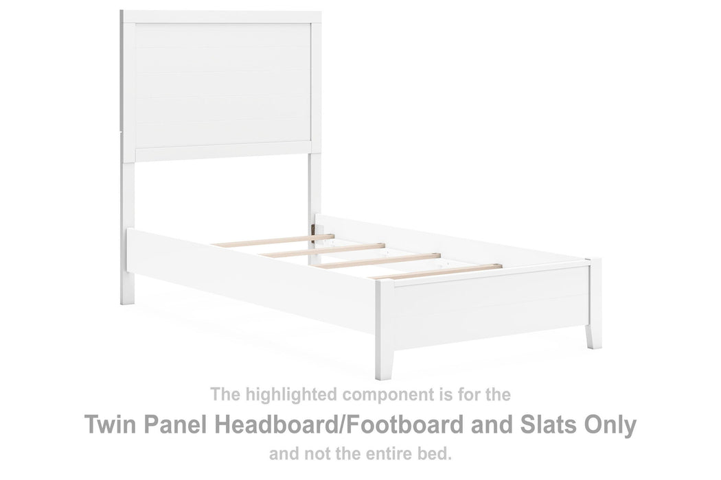 Binterglen - Twin Panel Headboard/Footboard and Slats - White