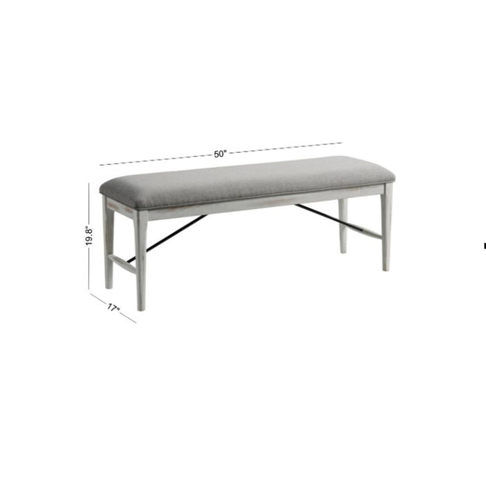 Modern Rustic - Dining Bench - Weathered White