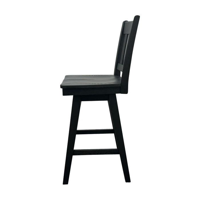Wooden Barstool With Slat Back