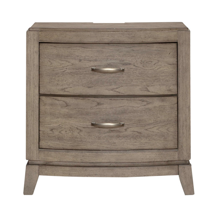 Avalon - Nightstand With Charging Station - Burnished Beige