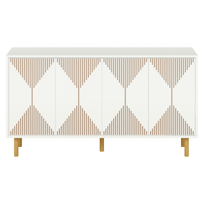 Sideboard Buffet Cabinet, 59.06" Storage Cabinet For Living Room - White