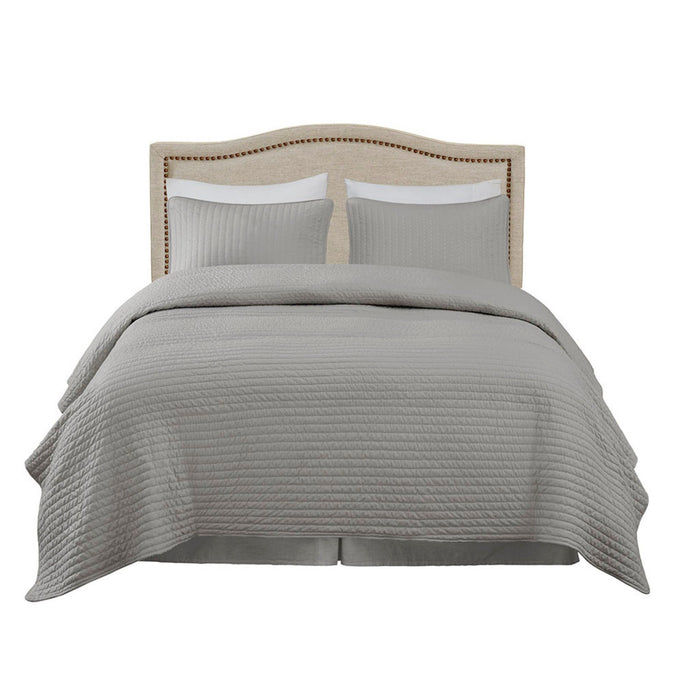 Elegant Panel Headboard With Copper Nailheads And Adjustable Metal Legs