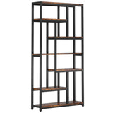 Extra Tall 7 Tier Industrial Etagere Bookcase With 10 Shelves Organizer
