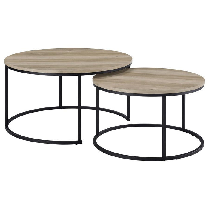 Lainey - 2 Piece Round Faux Marble Nesting Coffee Table