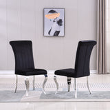 Upholstered Accent Armless Chairs With Stripe Backrest (Set of 2)