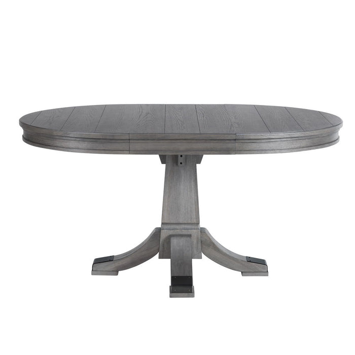 Foundry - Pedestal Table - Brushed Pewter