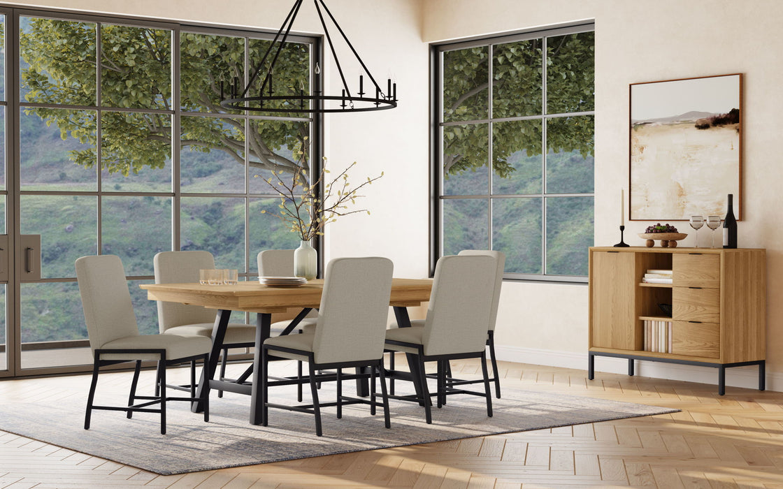 Newport - Upholstered Chair - Natural Oak / Gray
