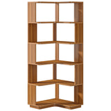 6 Tier Corner Bookshelf, L-Shaped Freestanding Shelf With Anti Drop Panels
