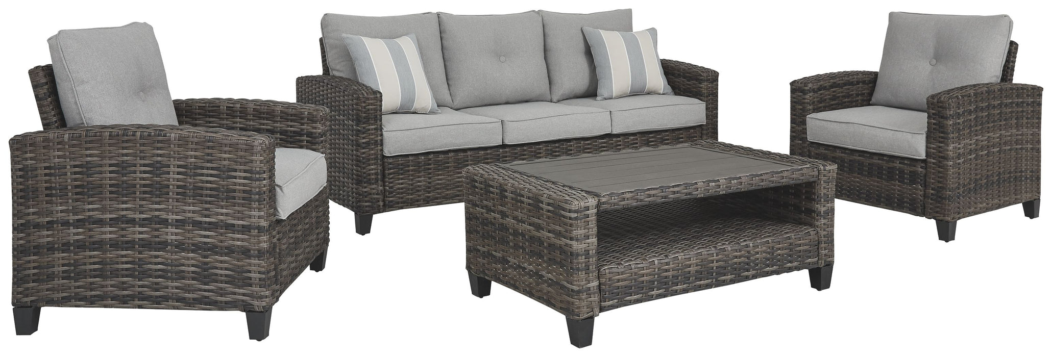 Cloverbrooke - Gray - Sofa, Chairs, Table Set (Set of 4)