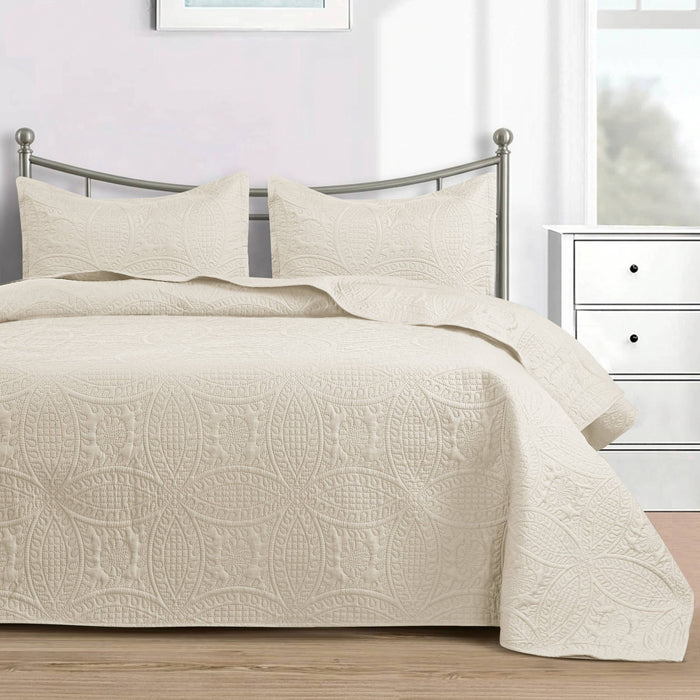 Quilted Bedspread 3 Pc Coverlet Bedding Quilt Set All Season