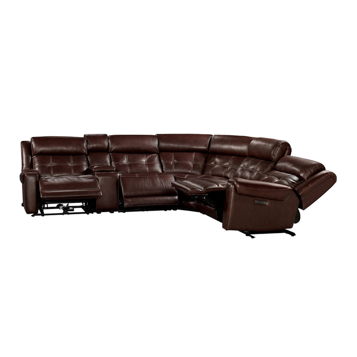 Regis - Dual-Power Sectional - Baron Redwood