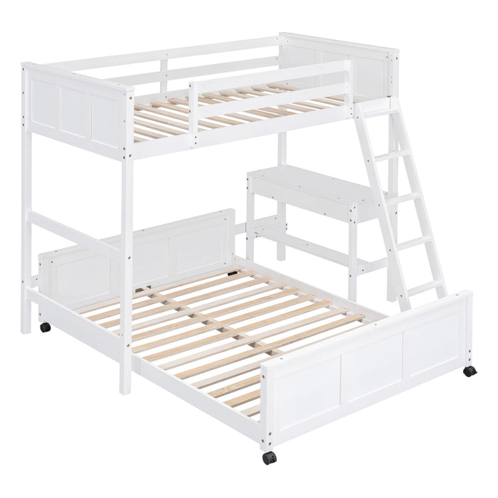 Full Over Full Bunk Bed With Desk