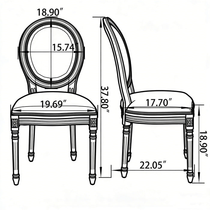 Upholstered With Round Back Dining Chairs (Set of 2)