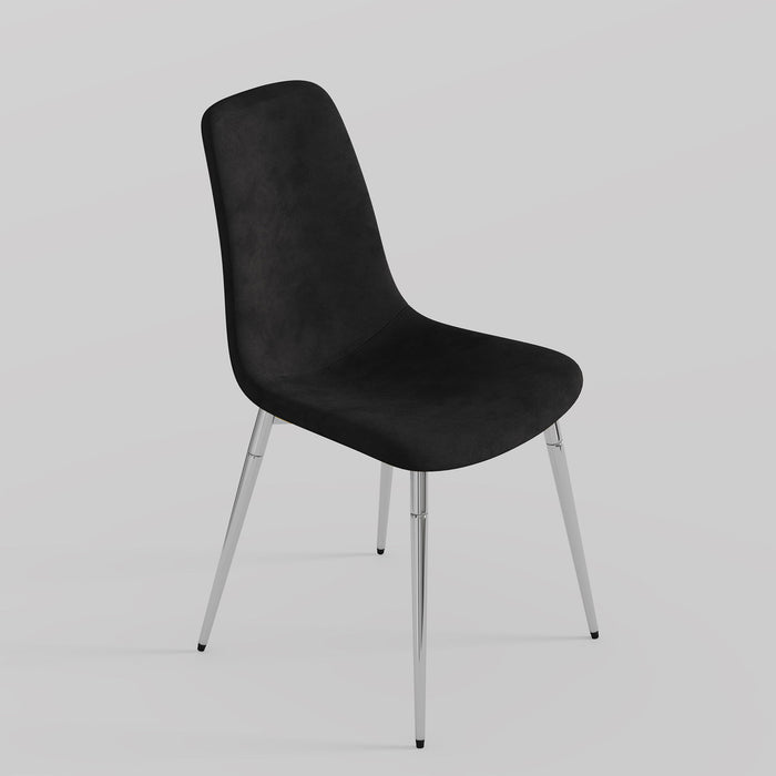 Dining Chairs, Upholstered Armless Accent Chairs, Classical Appearance And Metal Legs (Set of 4)
