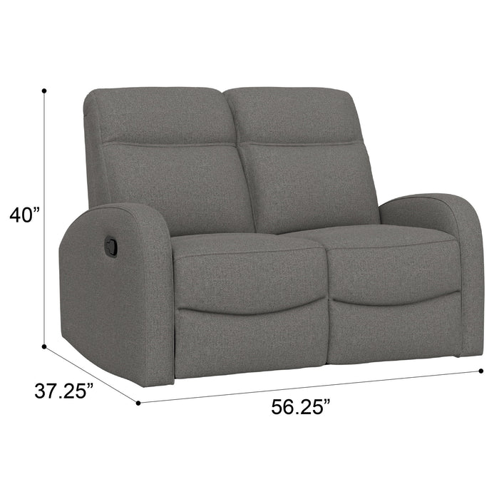 Manual Reclining Loveseat With Dual Seating Support For Living Room