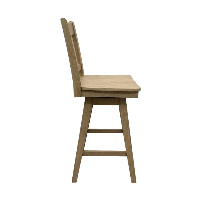 Wooden Barstool With Slat Back