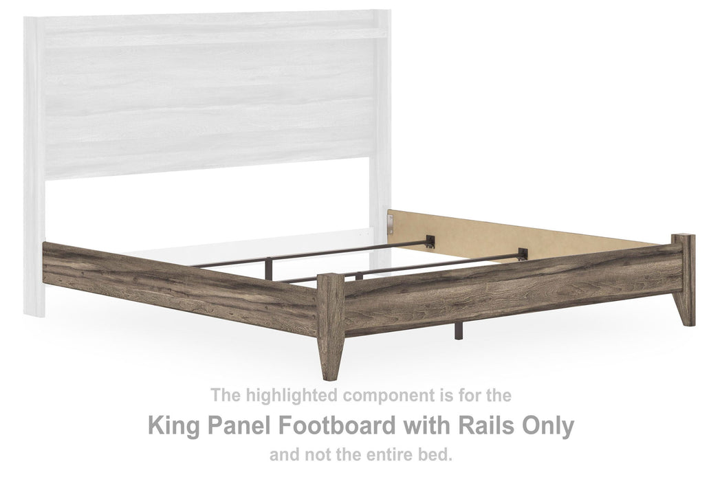 Elbrim - King Panel Footboard With Rails - Brown