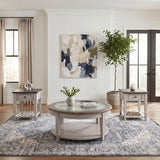 Heartland - 3 Piece Table Set (Round Table) - Antique White / Tobacco Tops