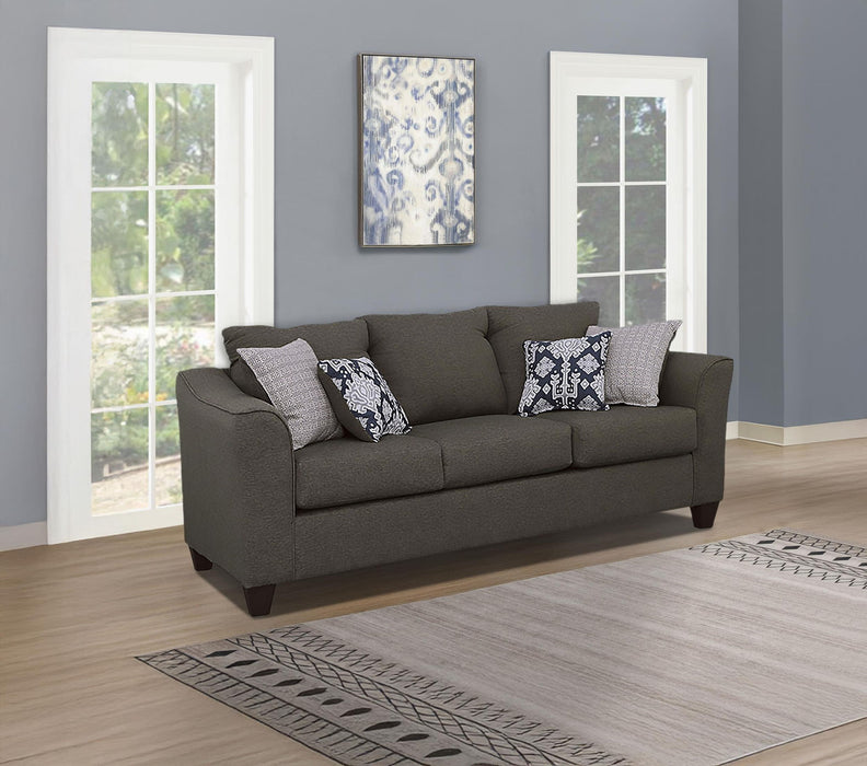 Salizar Upholstered Flared Arm Sofa Charcoal Grey