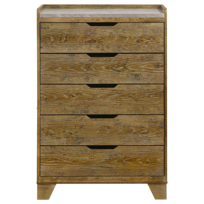 Henderson - 5-Drawer Bedroom Chest Of Drawers - Medium Oak