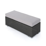 Enthrallia - Outdoor Wicker Bench With Foam Filled Cushion