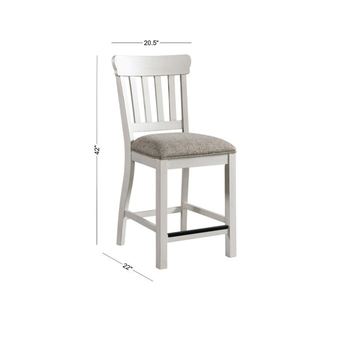 Drake - Slat Stool - Rustic White / French Oak