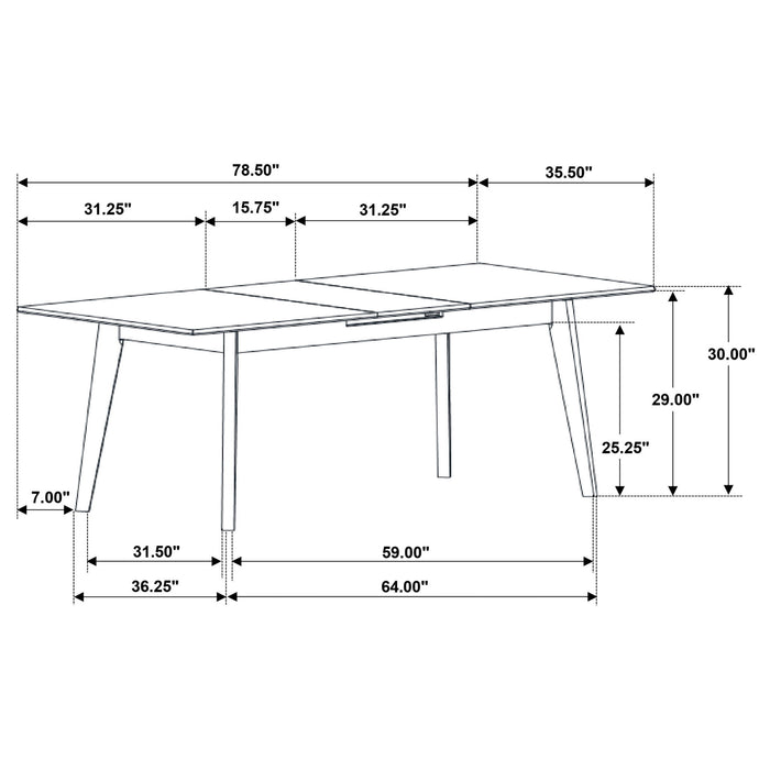 Bellingham - Dining Table With Self Storing Extension Leaf - Black Marble-Look Sintered Stone