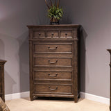 Paradise Valley - 5 Drawer Chest - Saddle Brown