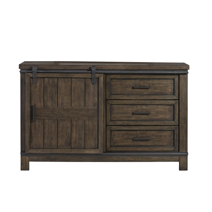 Thornwood Hills - Barn Door Dresser - Dark Brown