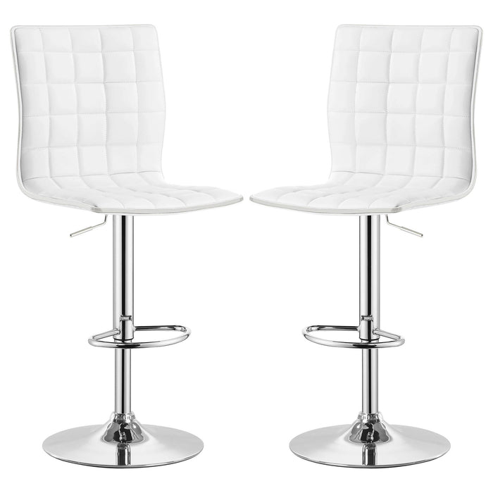 Ashbury Upholstered Adjustable Bar Stool White (Set of 2)