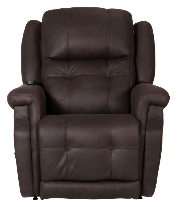 Haywood - Power Headrest Power Lift Lay Flat Recliner With Heat & Massage - Chocolate - 44"