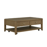 Reed - Rectangular Coffee Table With Casters - Driftwood Oak