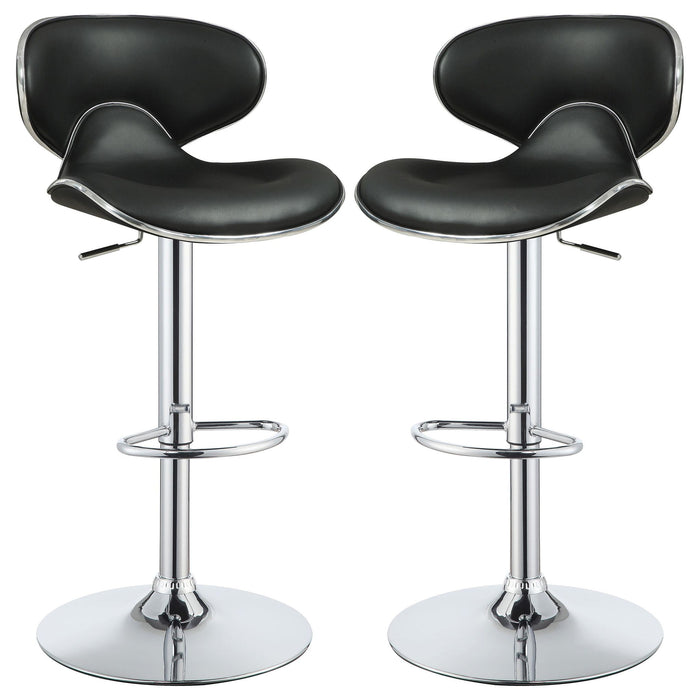 Edenton Upholstered Adjustable Bar Stool Black (Set of 2)