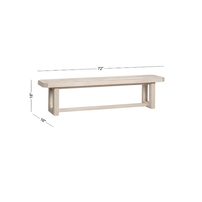 Carlson - Backless Bench - Washed Linen