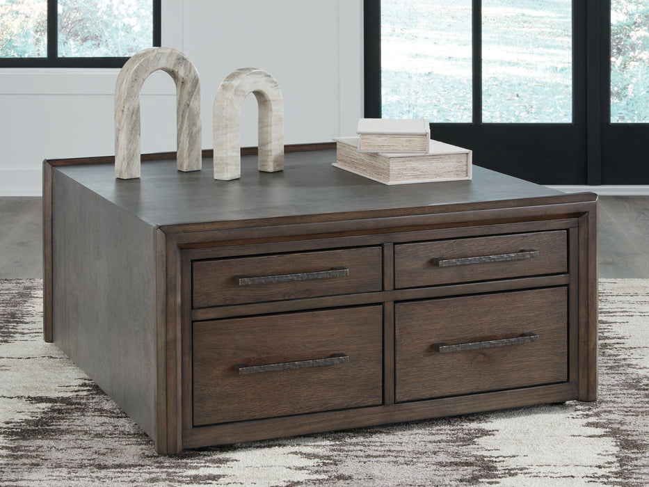 Kallenny - Square Cocktail Table - Brown / Gray