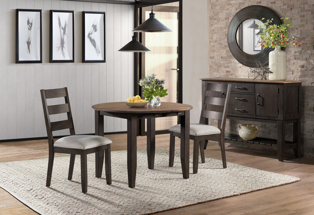 Beacon - Round Drop Leaf - Charcoal / Walnut
