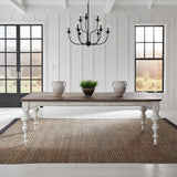 River Place - Rectangular Leg Table - Riverstone White & Tobacco