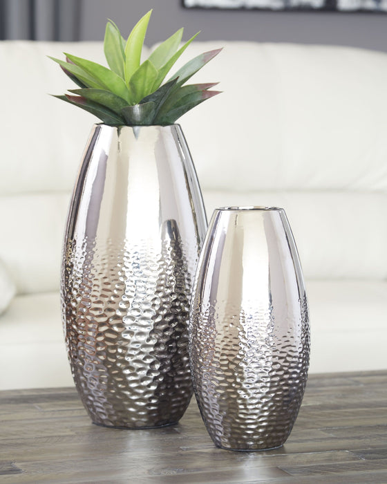 Dinesh - Silver Finish - Vase Set (Set of 2)