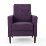Mid-Century Modern Recliner With Button Tufted Waffle Stitch