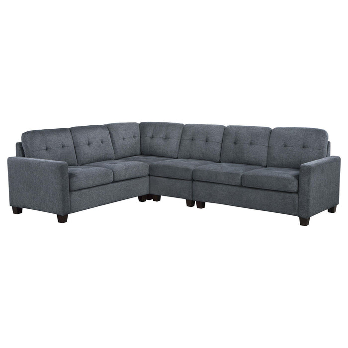 Georgina 4-piece Upholstered Modular Sectional Steel Grey