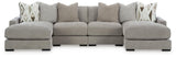 Aslan Court - 4-Piece Sofa Pit Sectional - Pebble