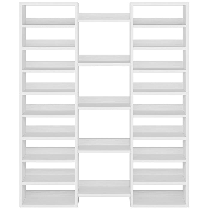 14 Tier Shoe Storage Cabinet With 23 Open Cubbies, 46 Pairs Capacity Entryway Organizer - White
