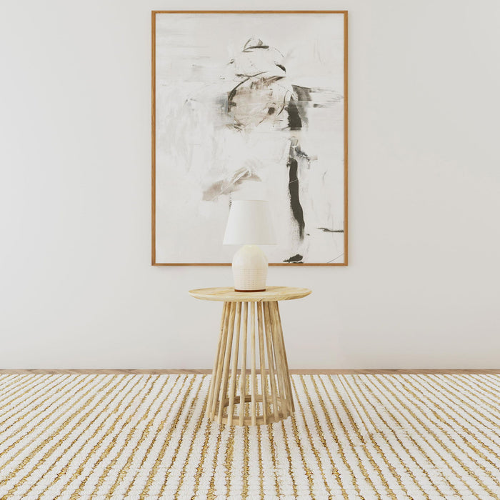 Touhy Round Solid Wood End Side Table Natural Mango