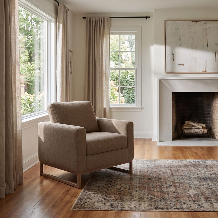 Accent Chair With Track Arm Design