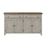 Farmhouse Reimagined - Server - Antique White / Chestnut Tops