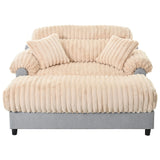 Chaise Lounge Cloud Sofa With 2 Throw Pillows - Champagne