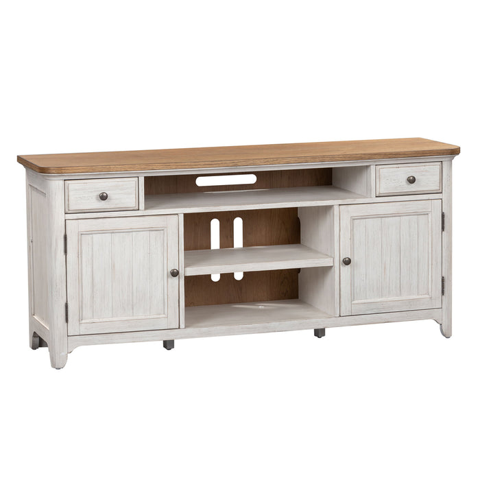 Farmhouse Reimagined - Entertainment TV Stand - White