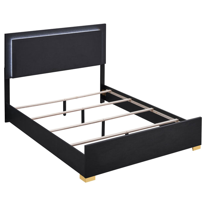 Medici - Eastern King LED Headboard Bed - Black